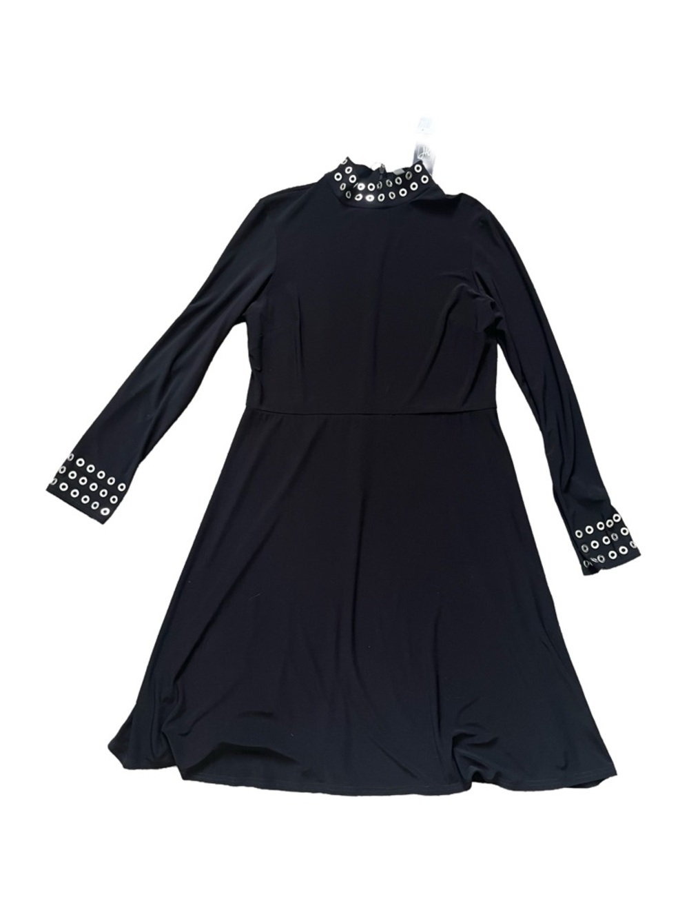 Joseph Ribkoff Dress Studded Collar Black Size 12 NWT Fit Flare